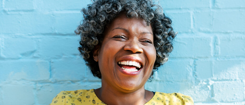 African American middle-aged woman smiling