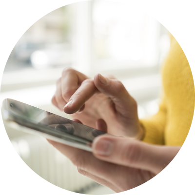 person using cancer app