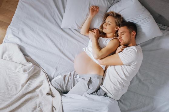 Pregnant woman sleeping