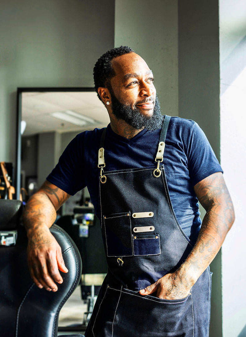 Photo of a working man looking off to the right